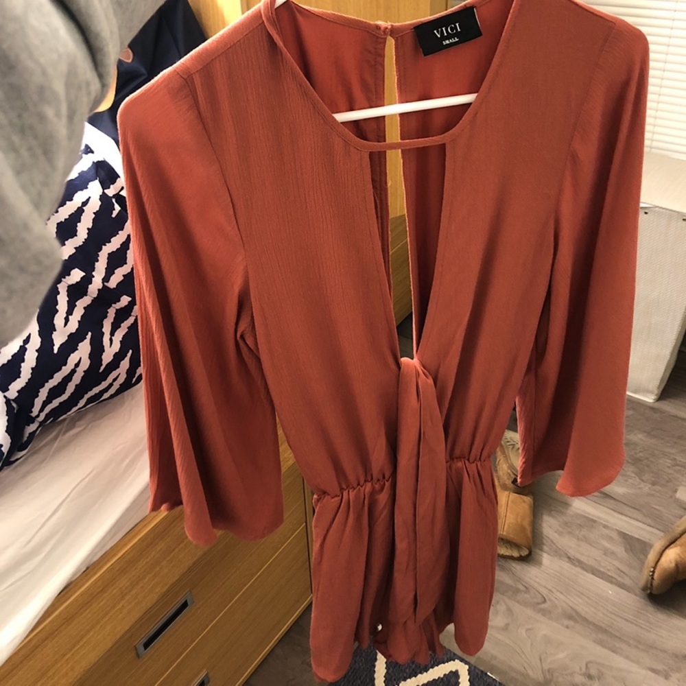 Vici Romper with tie waist. WORN ONCE